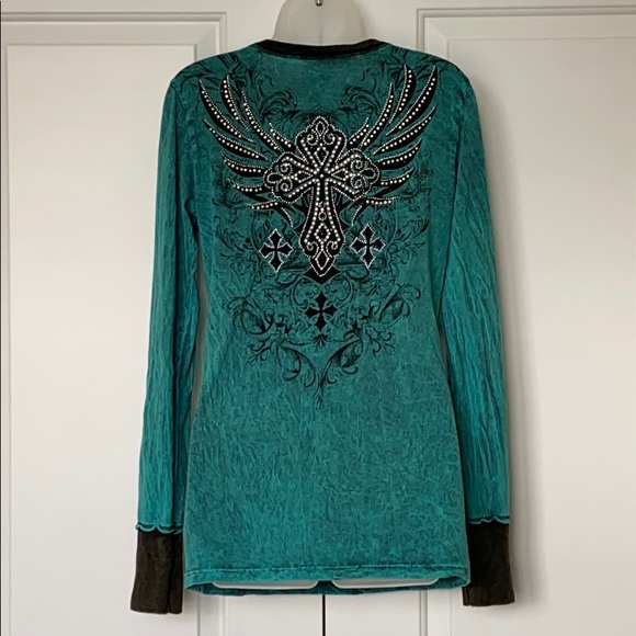 Vocal Embellished Cross Long Sleeve T - Picture 7 of 12